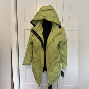 Mackintosh New England L NWT Line Green Snap Button Rain Coat Anorak Jacket Hood